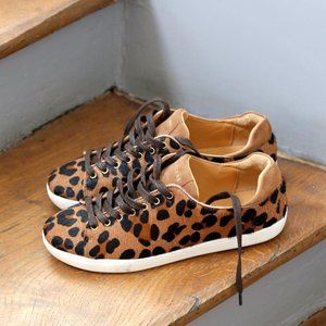 Sezane Basket Jack Leopard Mohair Sneakers